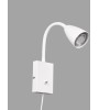 Applique tête de lit WANDA orientable – blanche, noire ou laiton