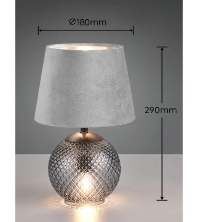 Lampe à poser JONNA en verre nervuré et velours – Élégance déco