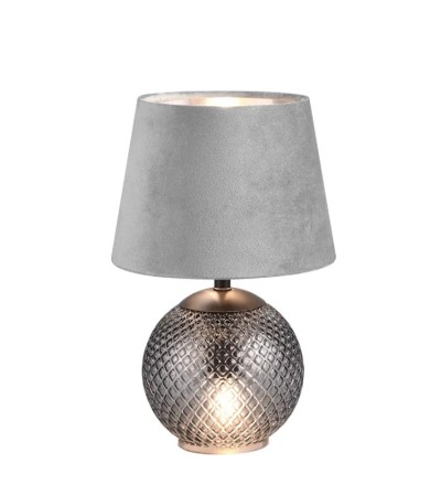 Lampe à poser JONNA en verre nervuré et velours – Élégance déco