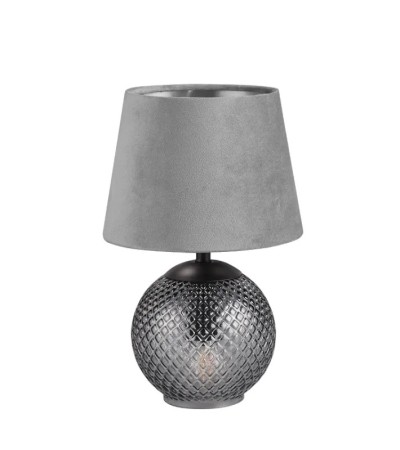 Lampe à poser JONNA en verre nervuré et velours – Élégance déco