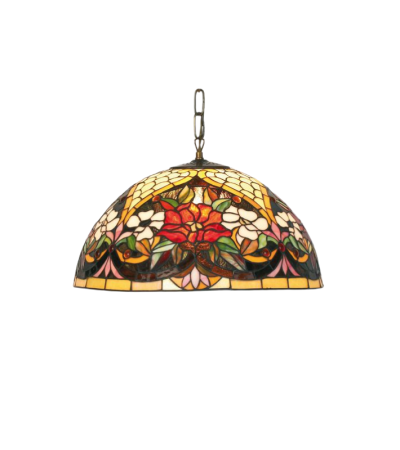 Suspension Tiffany florale en vitrail – Luminaire élégant | Lumiland