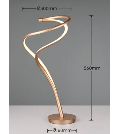 Lampe NALA – LED incurvée tactile anthracite et dorée