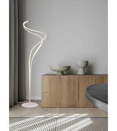 Lampadaire NALA – LED incurvée tactile doré et blanc