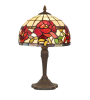 Lampe Tiffany ROSALEE : Petite lampe à poser en verre coloré