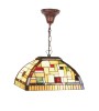 Suspension Tiffany MONDRIA – Luminaire vitrail art déco coloré