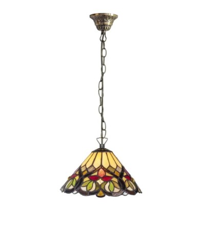 Suspension Tiffany FLORÉA – Luminaire vitrail floral | Lumiland