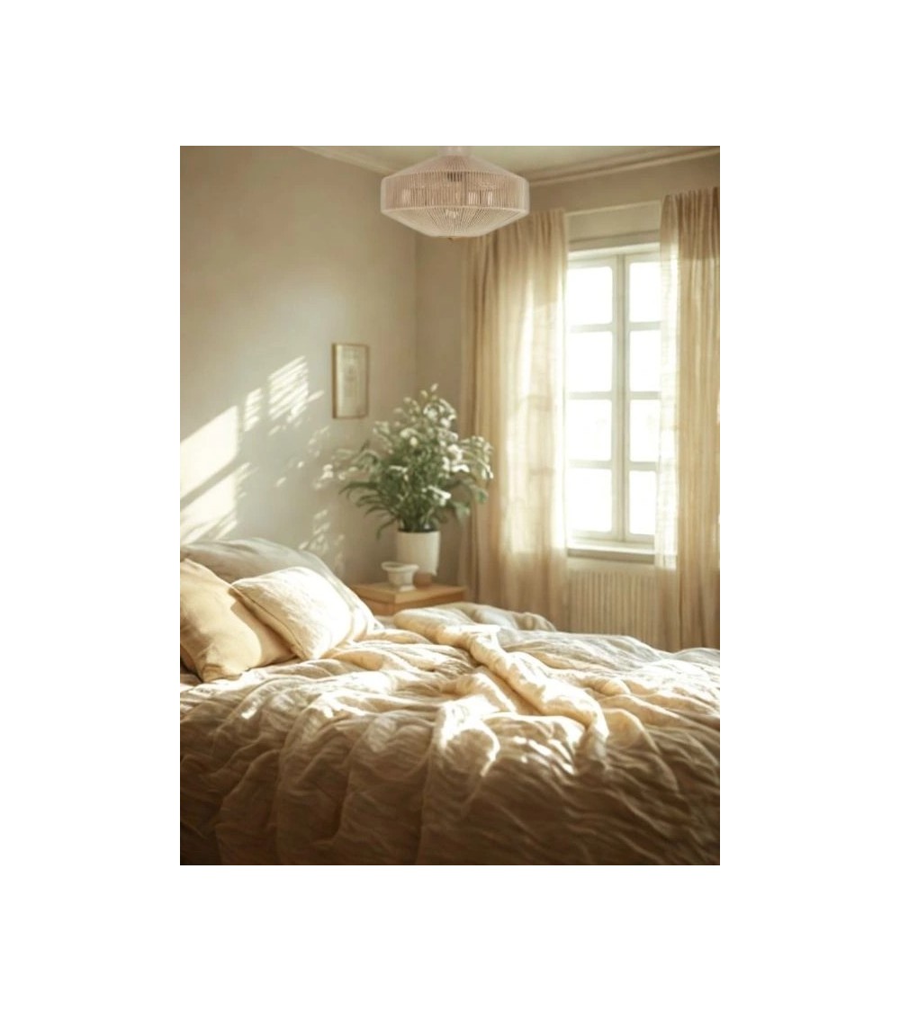 Plafonnier SVEA – Luminaire coton bohème naturel | Lumiland