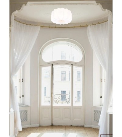 Plafonnier MADELINE – Luminaire tissu blanc élégant | Lumiland
