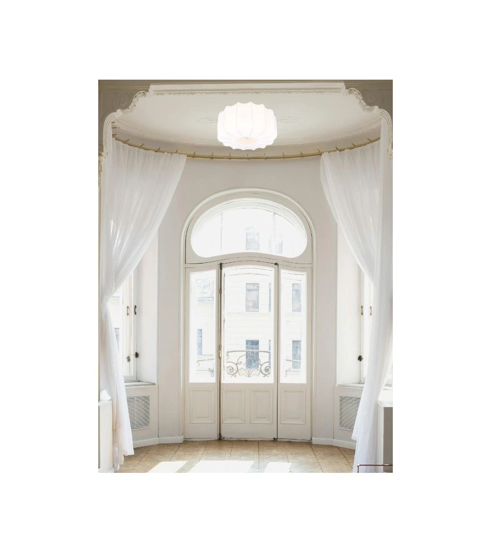 Plafonnier MADELINE – Luminaire tissu blanc élégant | Lumiland