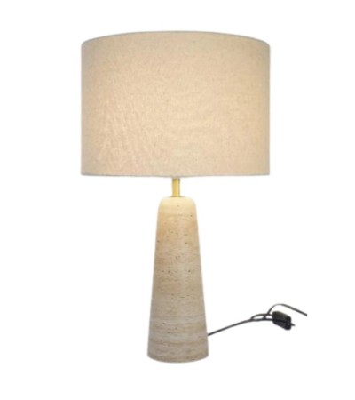 Lampe Ravel travertin et lin – Luminaire design | Lumiland