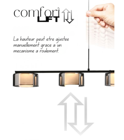 Suspension VAREL – Suspension LED verre fumé | Lumiland