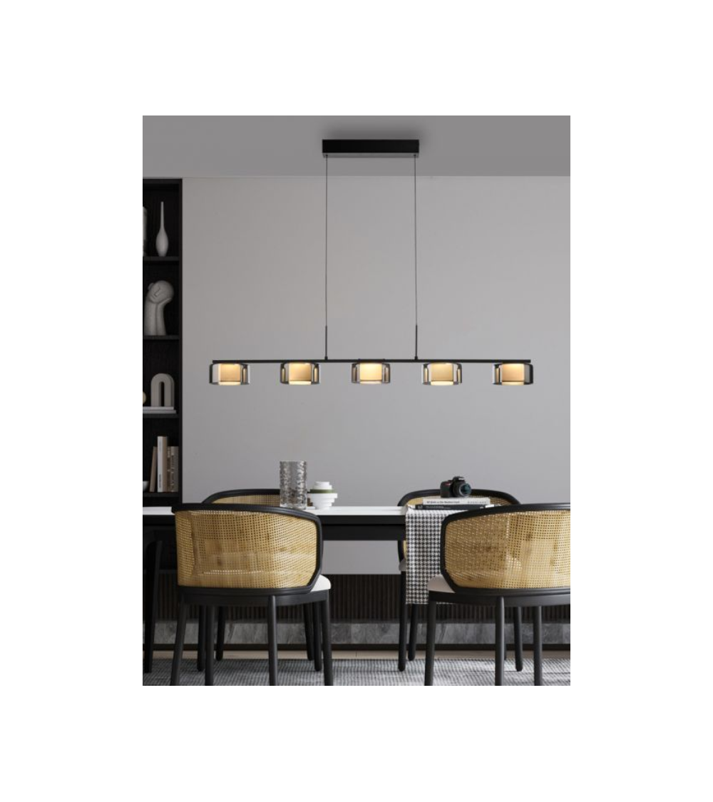 Suspension VAREL – Suspension LED verre fumé | Lumiland Suspension VAREL – Suspension LED verre fumé | Lumiland