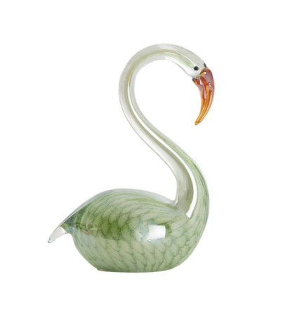 Objet décoratif SWAN – Sculpture en verre vert | Lumiland