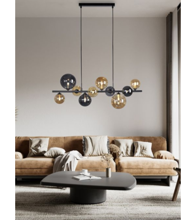 Suspension POPSICLE – Luminaire design en verres fumés & ambrés