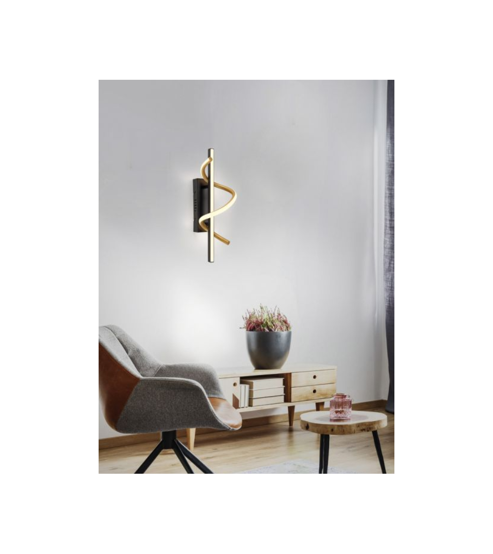 Applique EMANDA noir laiton – Luminaire mural design | Lumiland