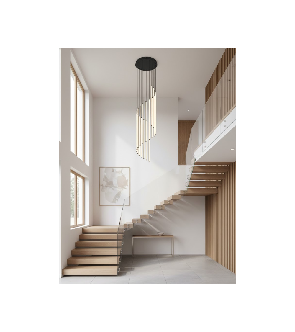 Suspension BAXTER – Suspension design pour plafond cathédrale et grande hauteur
