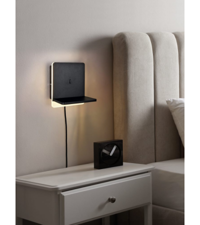 Applique FAIRFIELD noire – Luminaire lecture chambre | Lumiland