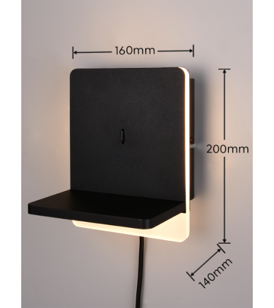 Applique FAIRFIELD noire – Luminaire lecture chambre | Lumiland