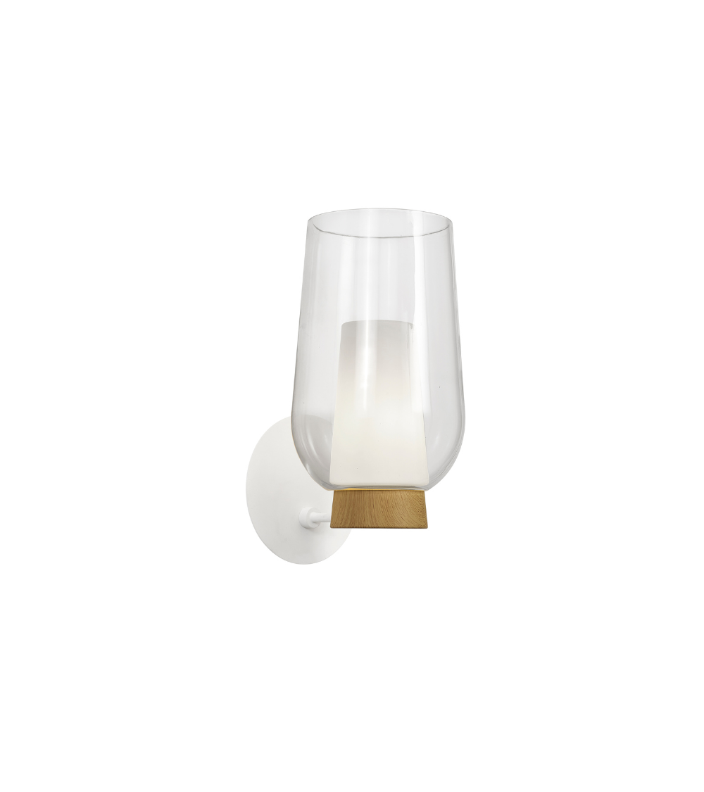 Applique NORA bois et blanc – Luminaire mural design | Lumiland
