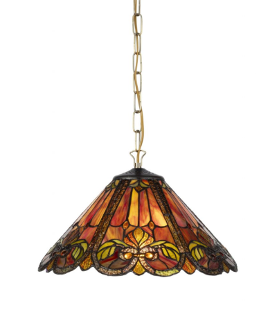 Suspension TIFFANY AMBERA – Vitrail artisanal | Lumiland
