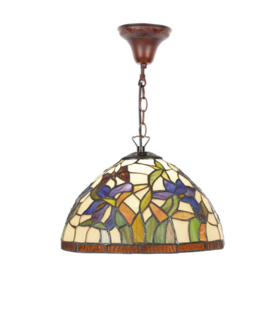 Suspension TIFFANY IRIS – Vitrail floral décoratif | Lumiland