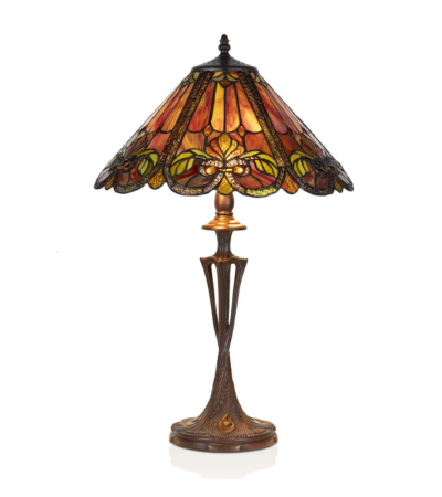 Lampe TIFFANY AMBERA – Vitrail artisanal | Lumiland