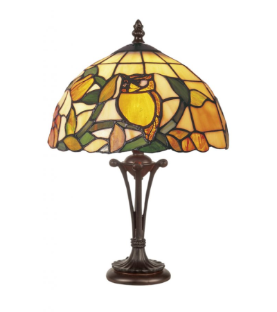 Lampe Tiffany Chouettia – Lampe vitrail chouette | Lumiland