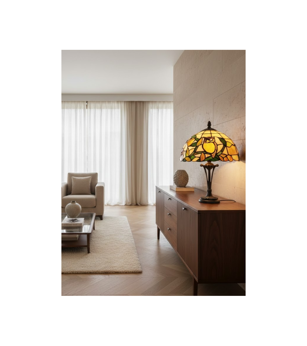 Lampe Tiffany Chouettia – Lampe vitrail chouette | Lumiland
