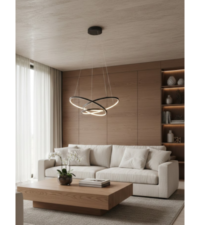 Suspension DARVIN LED – Design incurvé blanc ou doré