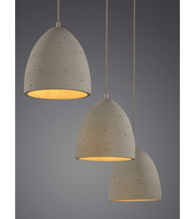 Suspension TRAVENTA – 3 lumières aspect travertin | Lumiland