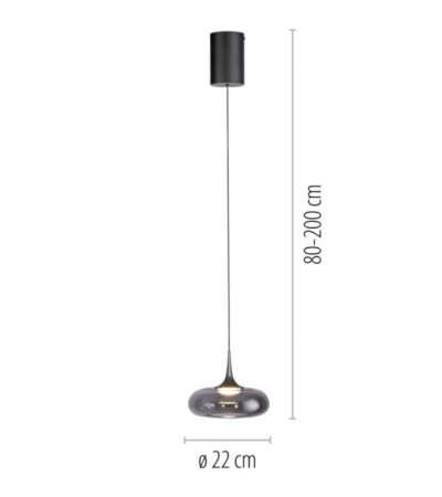 Suspension POSH LED – Verre fumé Ø22 cm | Lumiland