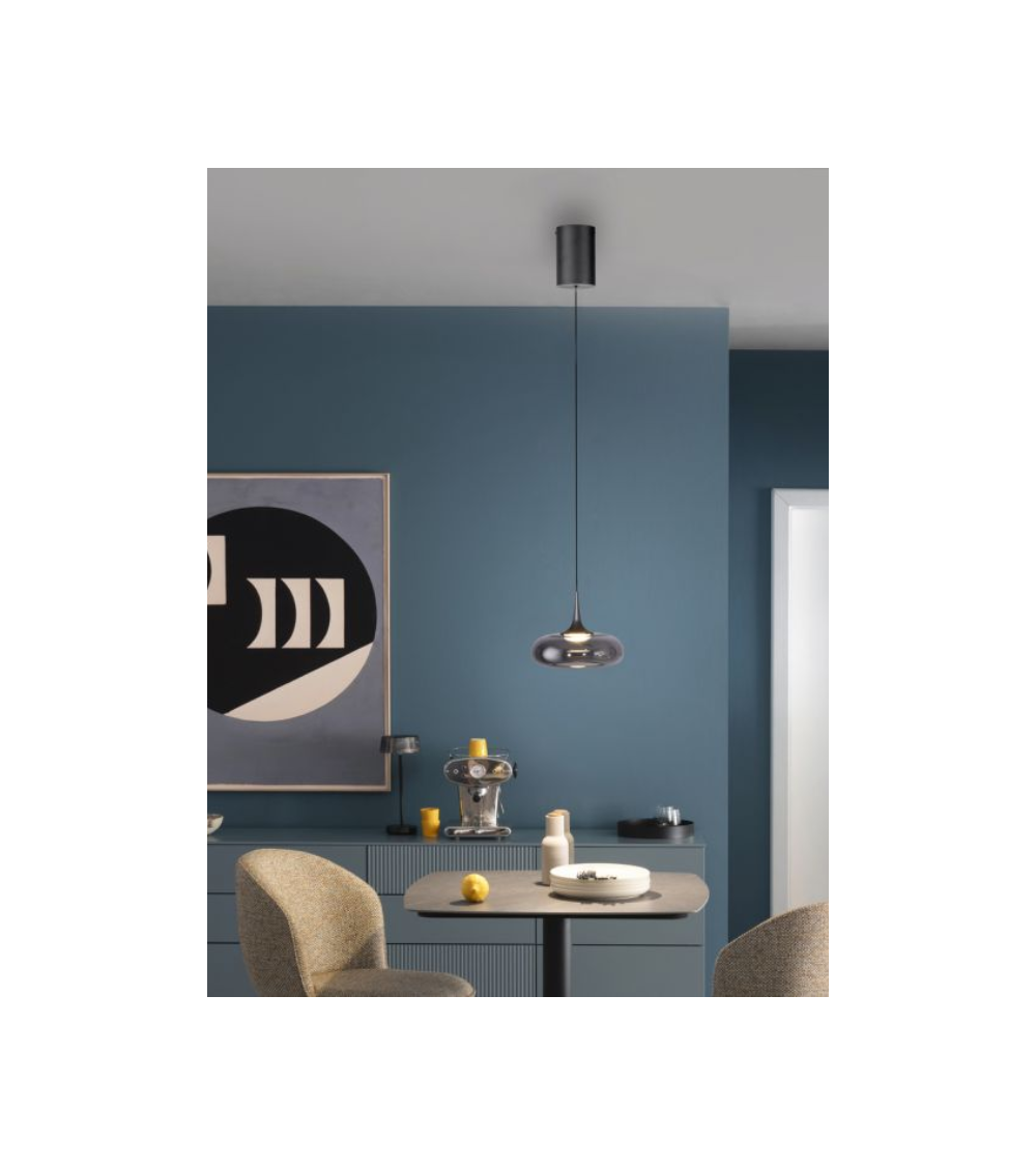Suspension POSH LED – Verre fumé Ø22 cm | Lumiland