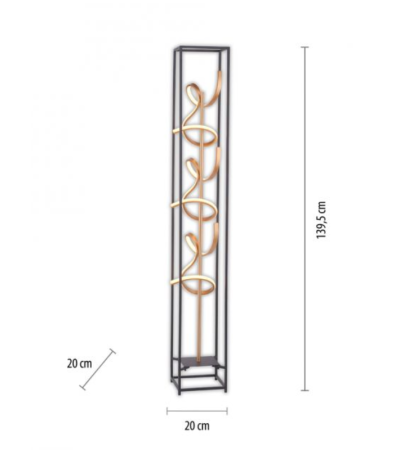 Lampadaire SELINA LED noir – Design moderne | Lumiland