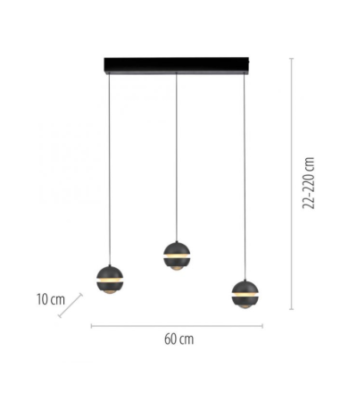 Suspension LINI LED noire – Design moderne | Lumiland