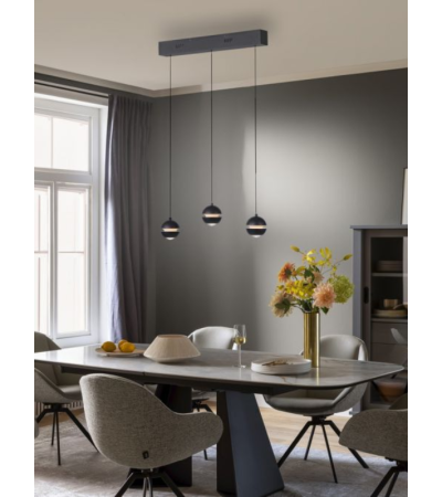 Suspension LINI LED noire – Design moderne | Lumiland