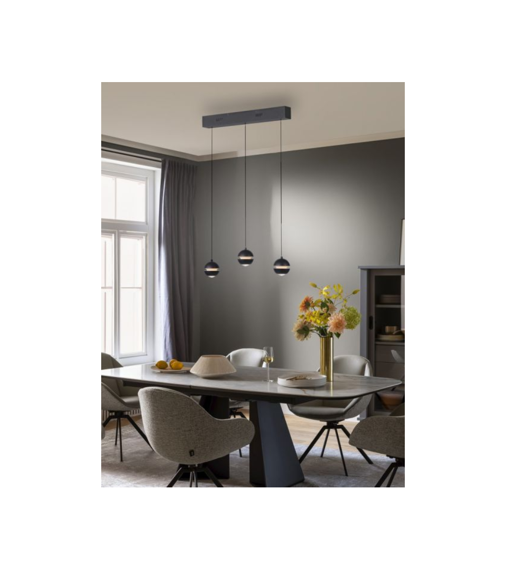 Suspension LINI LED noire – Design moderne | Lumiland
