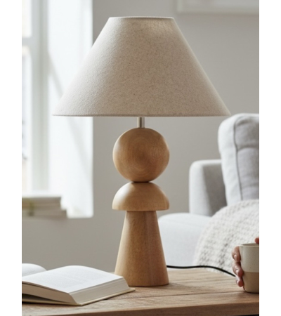 Lampe ILIAN – Lampe à poser en bois naturel