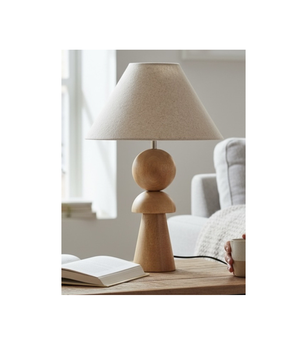 Lampe ILIAN – Lampe à poser en bois naturel