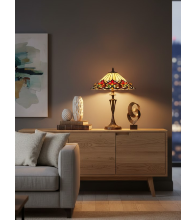 Lampe Tiffany Floréa – Lampe à poser vitrail | Lumiland