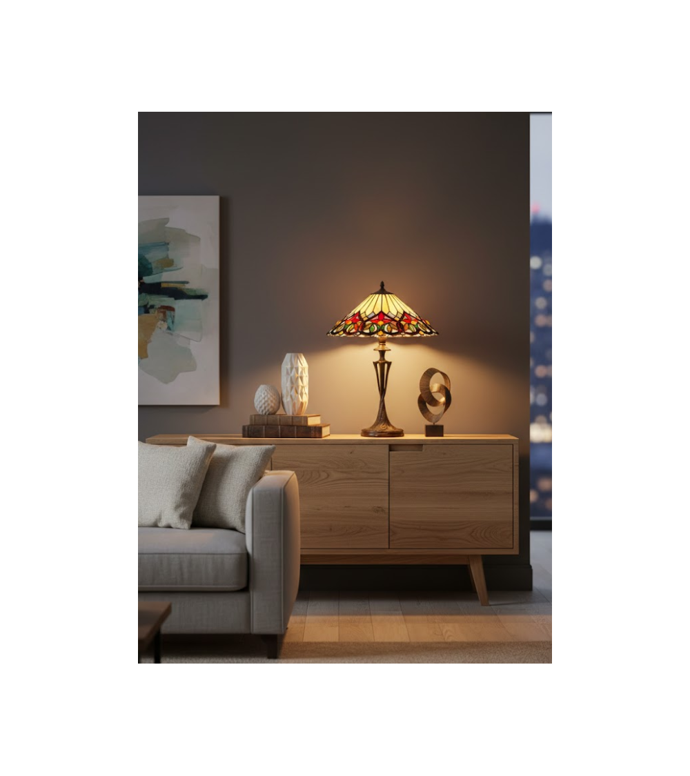 Lampe Tiffany Floréa – Lampe à poser vitrail | Lumiland