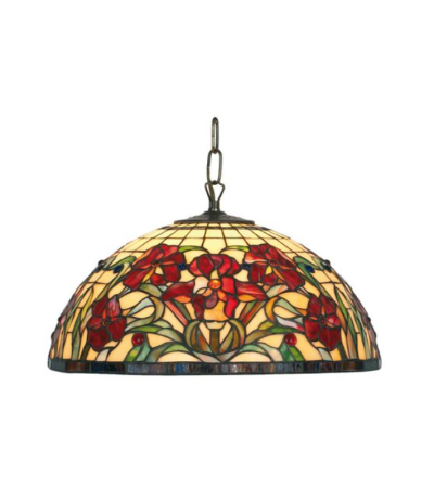 Suspension Tiffany Rosélia – Suspension vitrail Ø40 cm | Lumiland