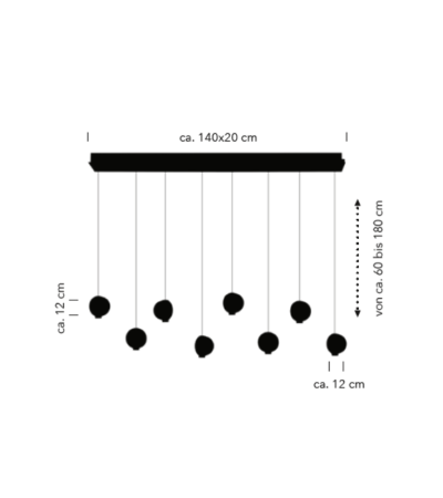 Suspension IRIS 8 lumières LED – Noir et or | Lumiland