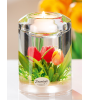Bougeoir Tulipes – Bougeoir décoratif en verre pour bougie chauffe-plat