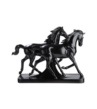 Sculpture cheval noir LUNA – Déco chic | Lumiland