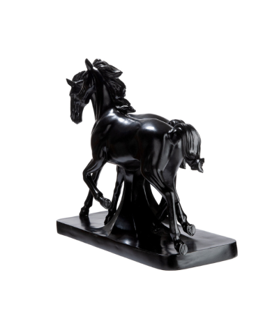 Sculpture cheval noir LUNA – Déco chic | Lumiland