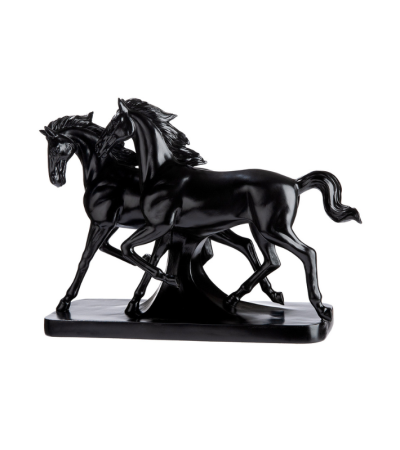 Sculpture cheval noir LUNA – Déco chic | Lumiland