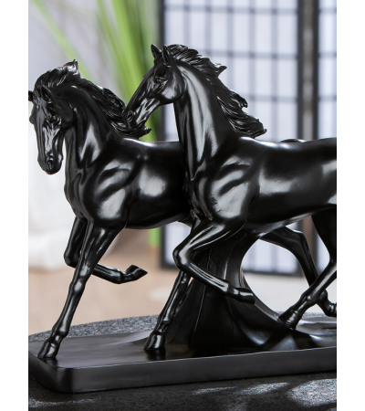 Sculpture cheval noir LUNA – Déco chic | Lumiland