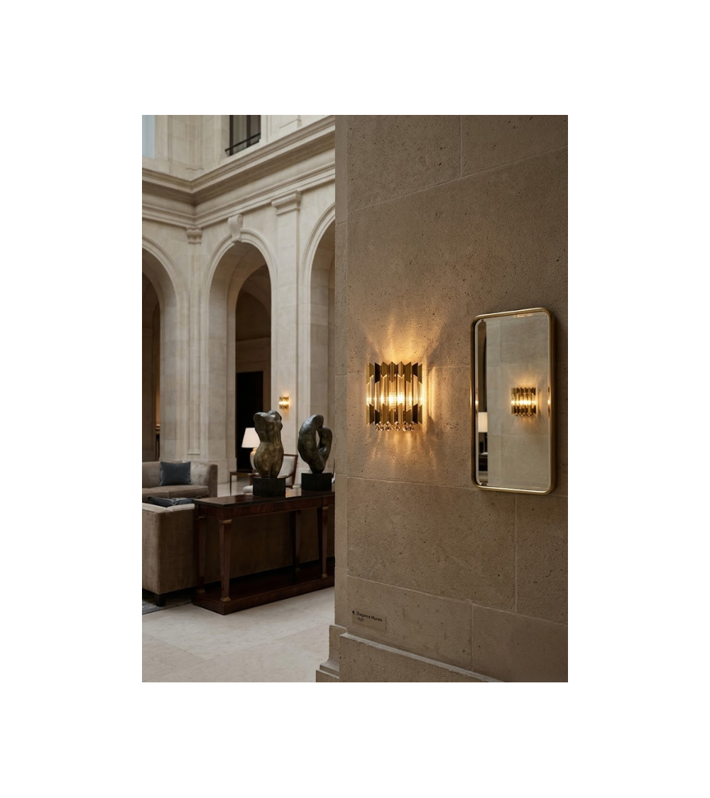 Applique murale dorée Verona – Verre taillé & pampilles chic