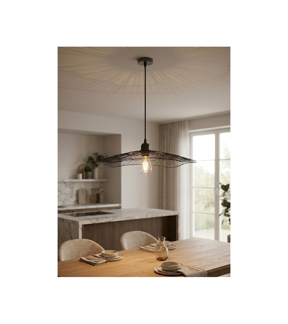 Suspension noire Noria 48 cm – Métal design E27