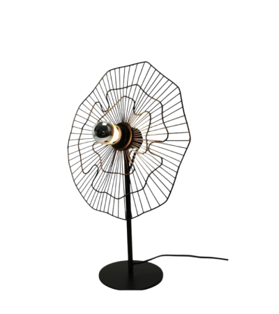 Lampe à poser Noria noire 45 cm – Design métal E27